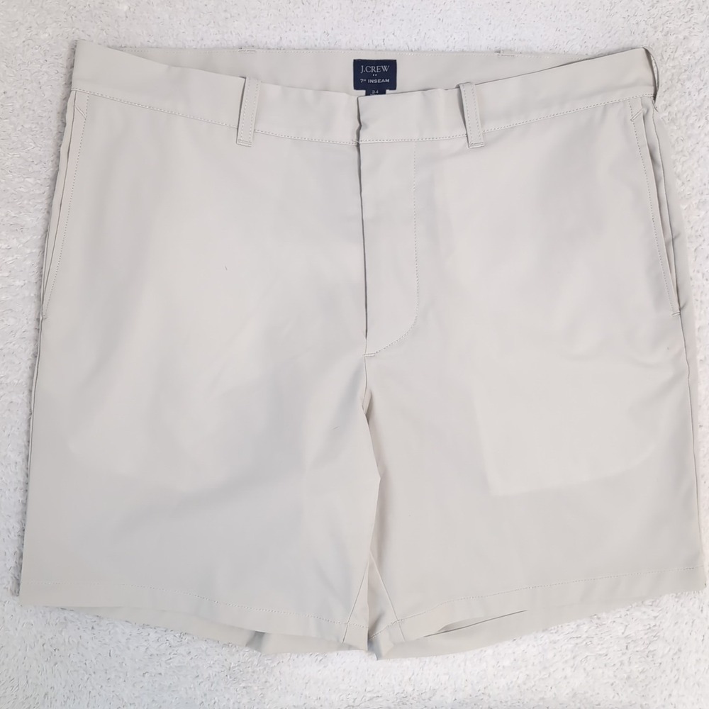 J. Crew Mens Shorts Light Beige 30 Chino 7" Inseam Walking Casual Stretchy